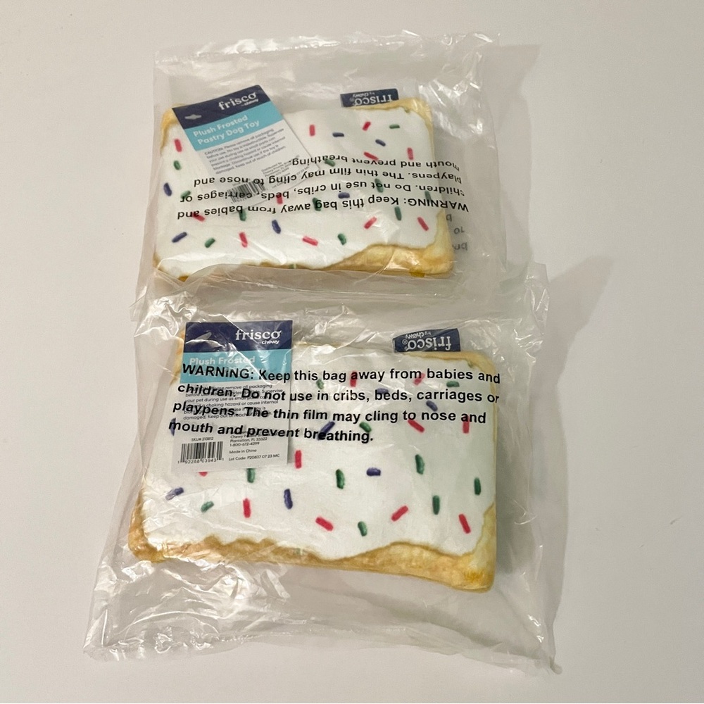 Frisco by Chewy Plush Frosted Pastry Squeaky Dog Toys Set of 2